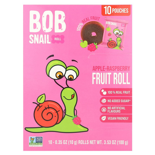 Fruit Roll, Apple-Raspberry, 10 Pouches, 0.35 oz (10 g) Each