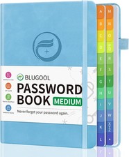 Password Book with Alphabetical Tabs, Password Keeper Book for Seniors, Hardcove