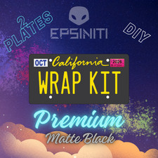 Lemon Yellow Matte Black California Plate Wrap DIY Kit