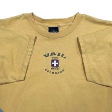 Vintage Vail Colorado T-Shirt Men’s XL Mustard Yellow Tee Made In USA
