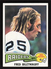 Fred Biletnikoff 1975 Topps #405 Oakland Raiders Football Card VG-VGEX
