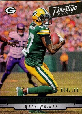 2019 Panini Prestige Xtra Points Purple /100 Davante Adams 107 Packers NFL Card