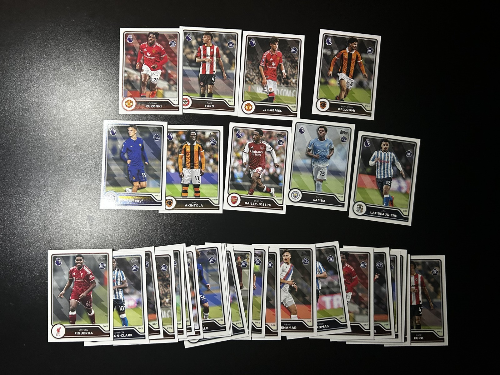 2026-27 Topps Premier League 230+ Card Lot Team Sorted RC Rookies Haaland Saka view 2