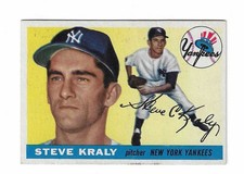 1955 Topps STEVE KRALY ROOKIE CARD New York Yankees 139 surface crease see scans. rookie card picture