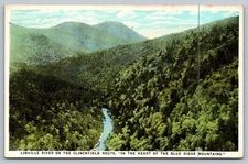 Vintage Linville River Blue Ridge Mountains Postcard by Asheville NC