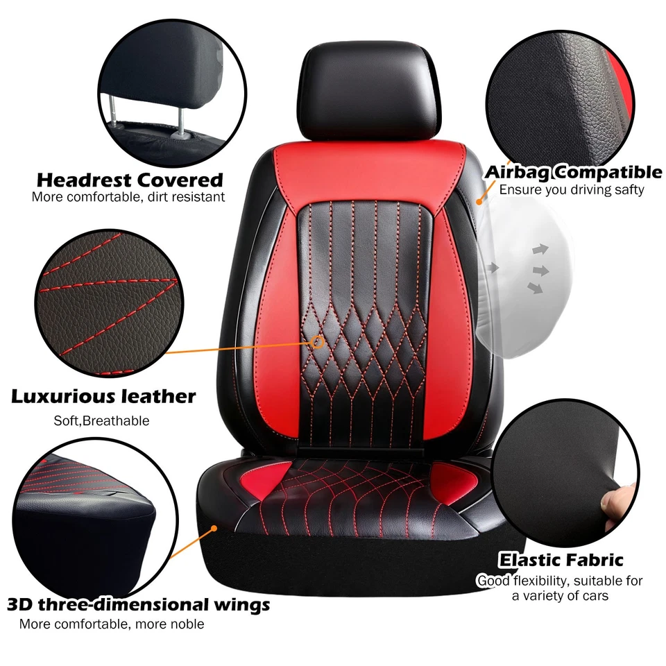 Leather Car Seat Cover Cushion For Toyota Avalon/Camry/Corolla/RAV4/Yaris/Tacoma - Image 2 of 4