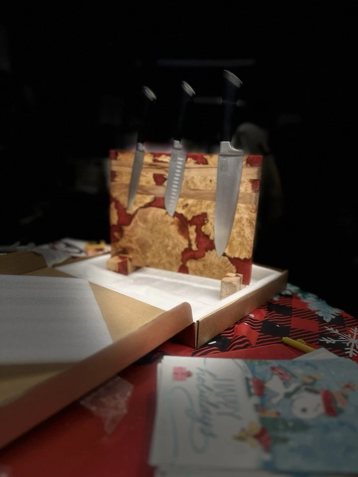 磁性深红树脂和毛刺枫木刀块无刀 — 第 4/4 张图片