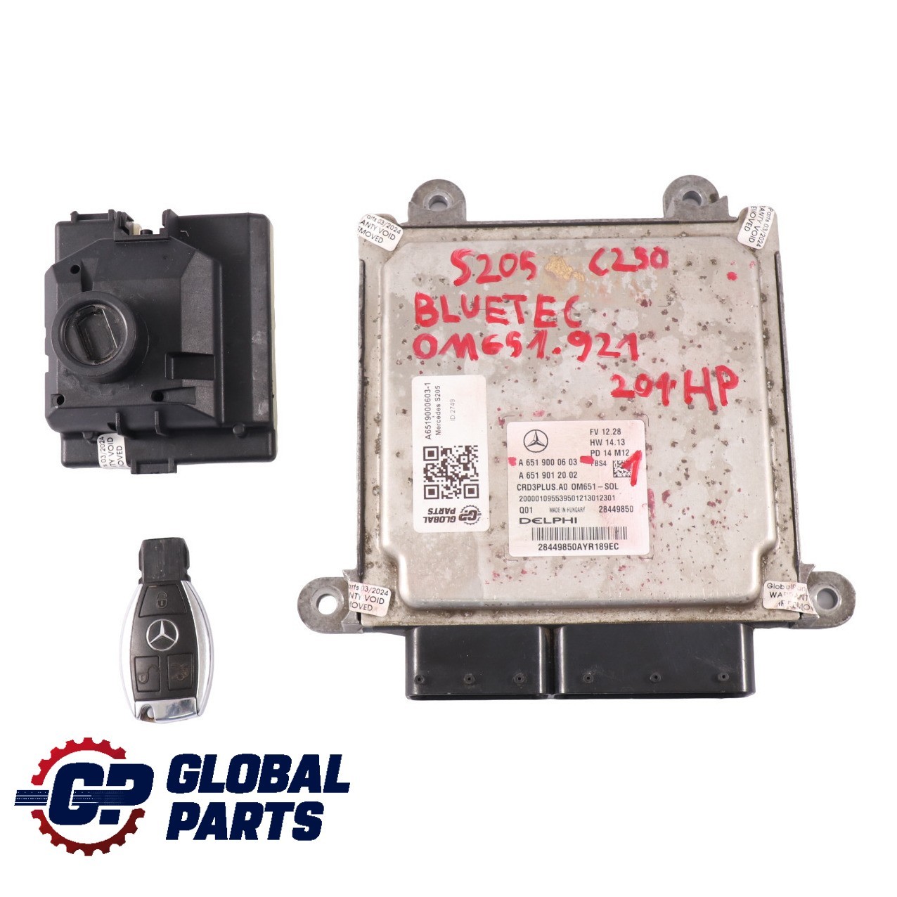Mercedes W205 C205 BlueTec OM651.921 Kit centralina motore A6519000603 Chiave