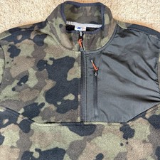 Starter Pullover Mens Medium Camouflage 1/4 Zip Fleece Outdoors W/ Pocket