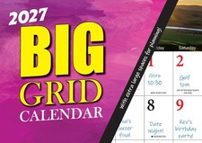 2027 Calendar Big Grid A4 Wall Hanging Pension School Holidays 12 Month