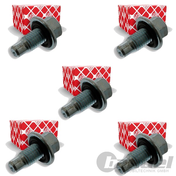 5X febi bilstein ÖLablassschraube MIT Dichtring 17Mm AußEnsechskant ÖLwanne ÖLwe-image