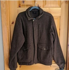 Filson Men's Mackinaw Wool Brown Military Jacket Size Medium