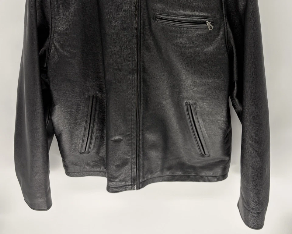 Jaqueta de couro genuíno preta lisa Charles Nr casual empresarial Y2K masculina G - Imagem 4 de 4