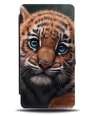 Süße Baby Tiger Flip Geldbörse Etui Tiger Gesicht Gesicht Augen Bild Foto BF88