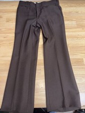 Vintage 1970s H bar C Ranchwear Pleated Cowboy Pants In Brown 34x30