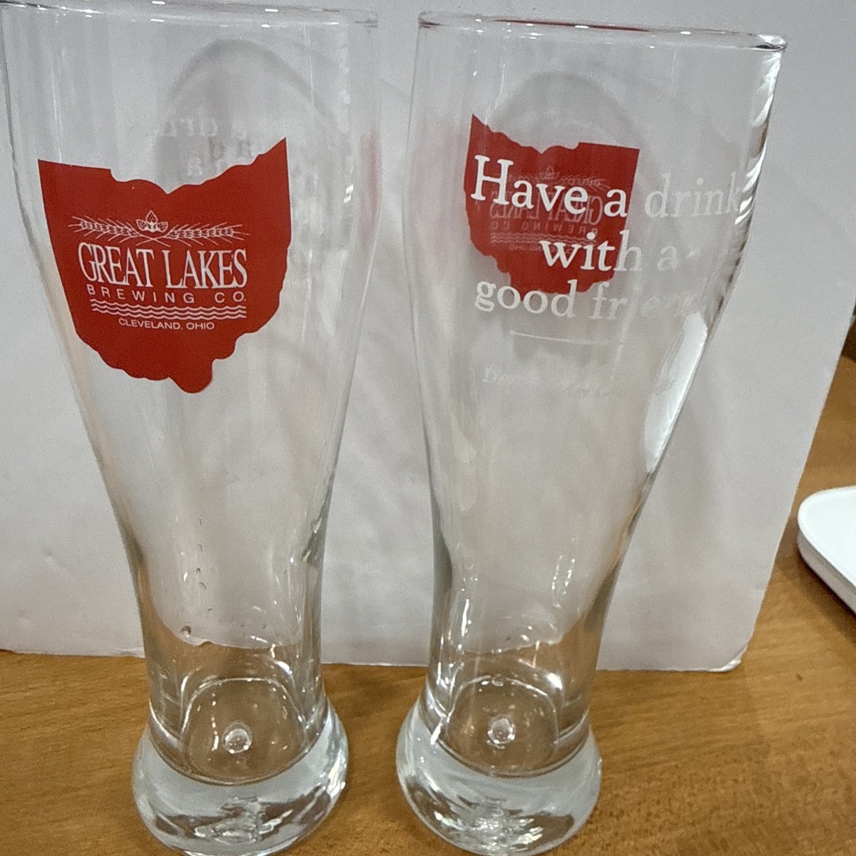 Set of 2 Great Lakes Brewing Glasses Have A Drink With A Good Friend  Dortmunder