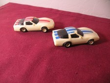 2 TYCO 6234 '83 Nite Glow Corvette HO Slot Cars Glow In The Dark Non Working