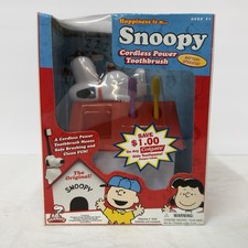 Snoopy Cordless Power Toothbrush 2 Brush Heads In Box
