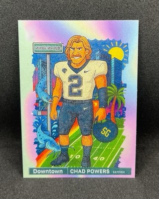 Chad Powers Eli Manning Custom  Downtown  Card South Georgia Catfish Non Auto