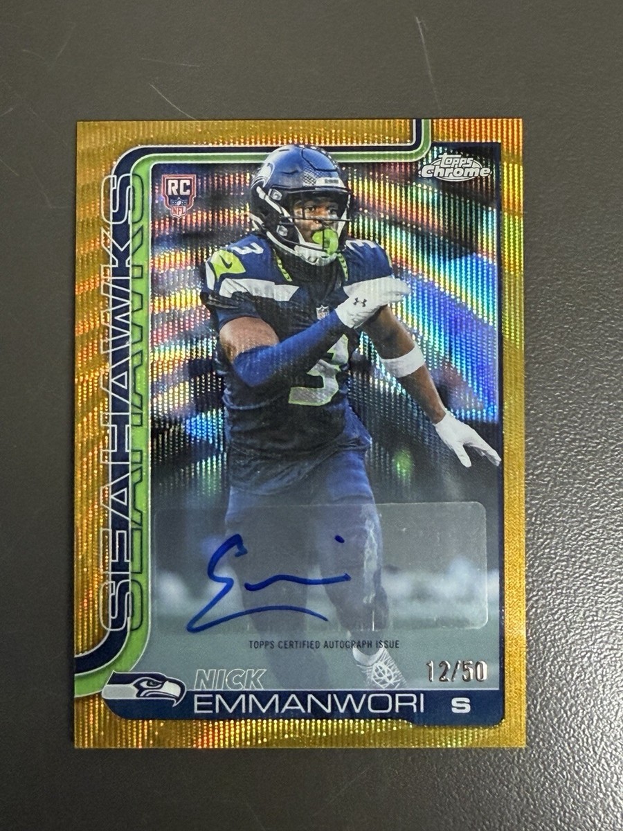 2025 Topps Chrome Nick Emmanwori #RA-NE Gold Wave Rookie Auto /50