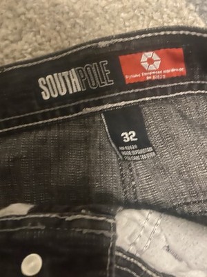 Southpole Jeans Black Red Tab Size 32 Emo Vintage Goth Y2K