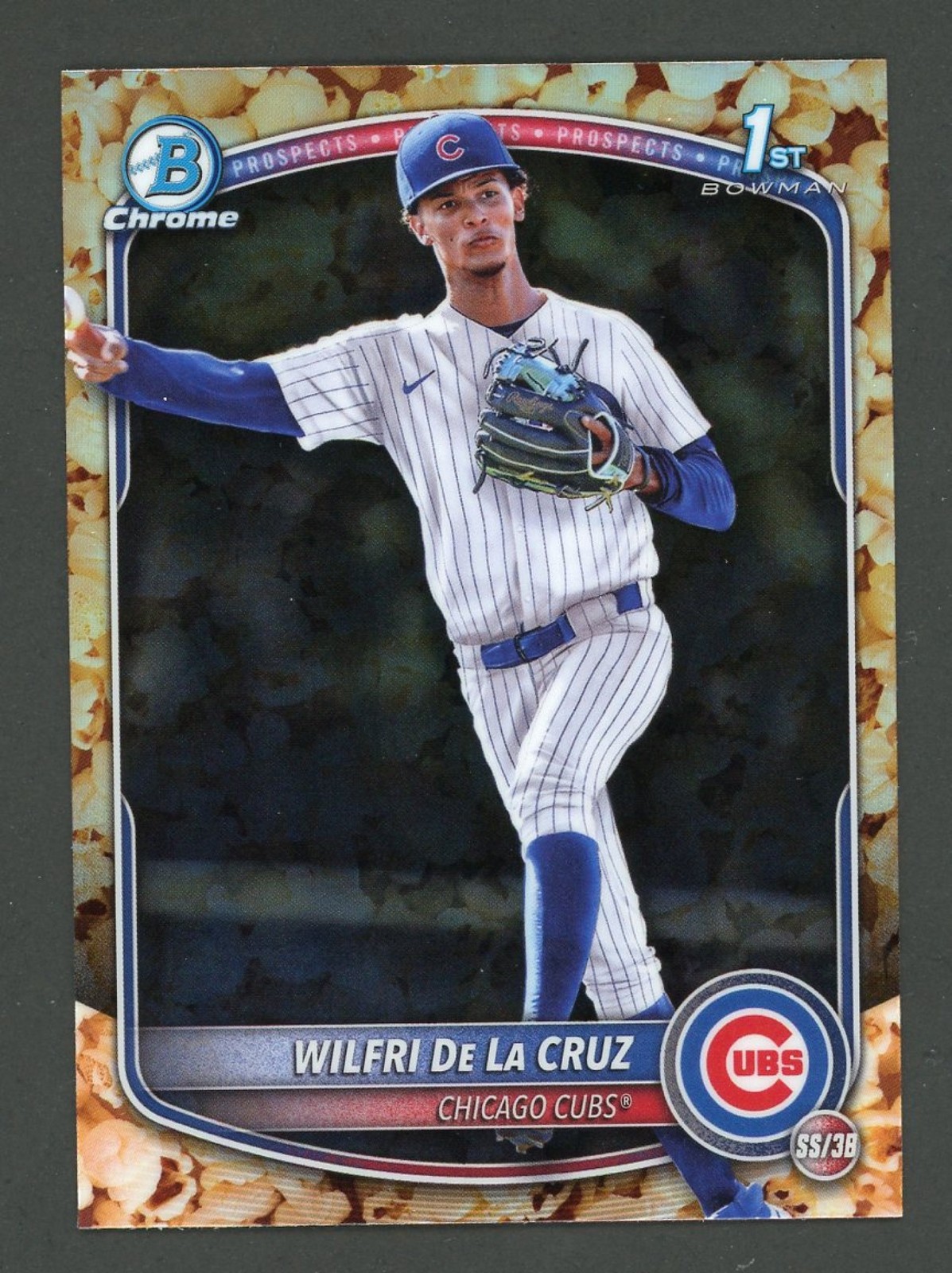 2025 Bowman Chrome Wilfri De La Cruz Pop Corn Refractor 1st Prospect #BCP-209