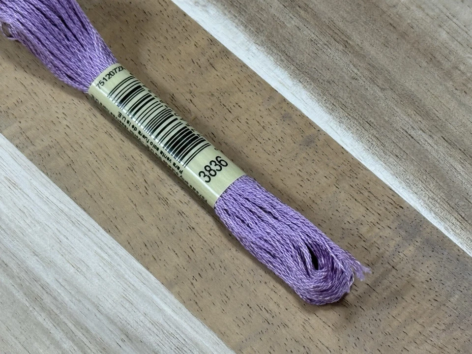 ✅DMC 25 EMBROIDERY FLOSS ✅MOULINE ✅FRANCE ✅COTTON ✅#3836 ✅3 Boxes ✅ Lt. Purple - Image 3 of 4
