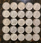 *No Reserve* 1948-1964 P/D/S Lot of 25 Roosevelt Dimes 90% Silver $2.50 FV