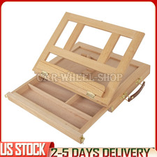 Beechwood Artist Tool Box Drawer Painting Drawing Storage Organizer Art Supplies