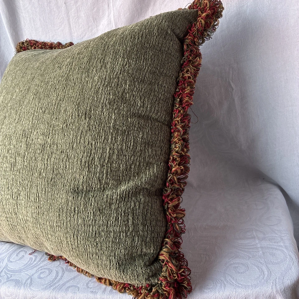 Caroline Cole by Joy Tribout Decorative Down Pillow with Fringe Sateen 20x20” - Image 2 of 3