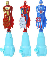 3Pcs Super Hero Launcher Cool Flying Drawstring Boys and Girls Indoor and Outdoo