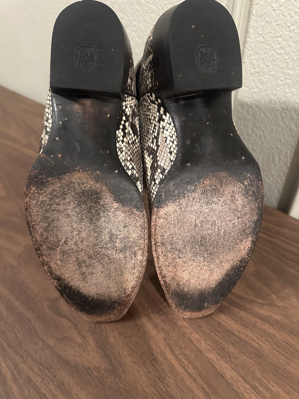 Vintage Dan Post Men's 10 EW Python Snakeskin Wes… - image 7