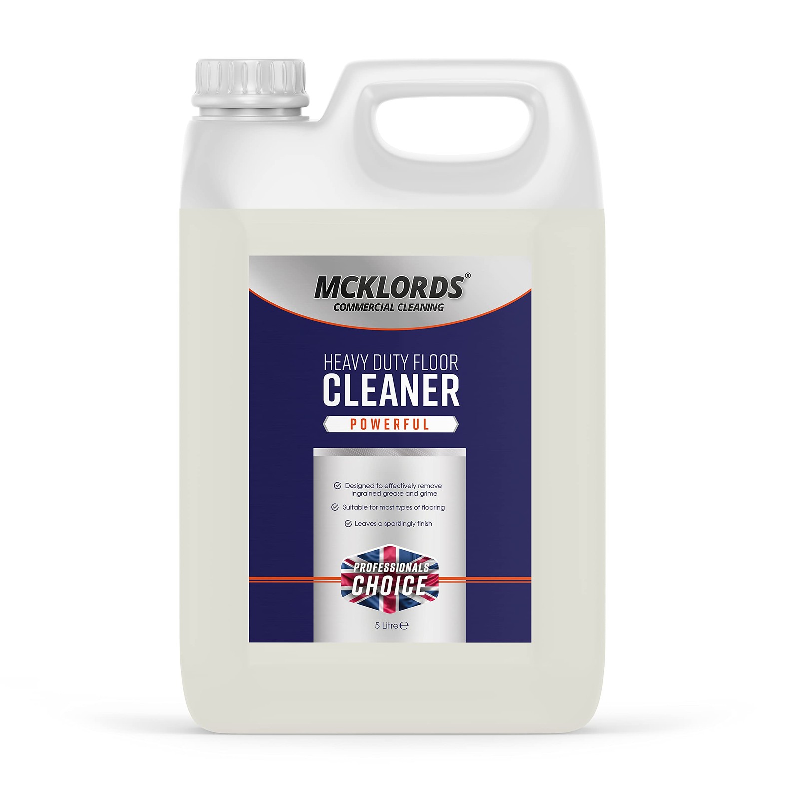 McKLords Heavy Duty Floor Cleaner, 5 Litre, Clear