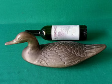 SCULTURA STATUA GRANDE ANATRA SOPRAMMOBILE IN OTTONE VINTAGE ANNI '70. DH62