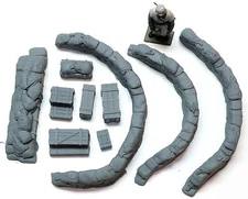 1/35 Sandbag Walls (Curved Emplacements) - Value Gear Details DP004