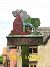 Photo 6x4 Banham - the village sign (close-up) For a wider view of its lo c2009