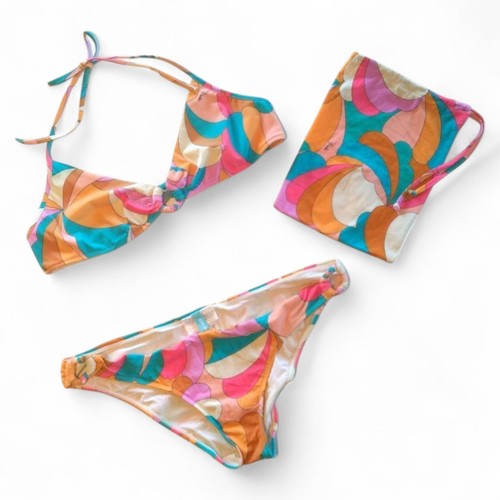 EMILIO PUCCI Bikini Swimwear Size 40 M-L Multicolor with Pouch Authentic F/S