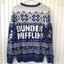 thumbnail 2 - DUNDER MIFFLIN The Office Ugly Xmas Christmas Sweater Blue Holiday Knit Medium