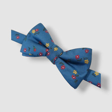 Bar III Men's Blue Floral Flower Print Adjustable Pre-Tied Bow Tie