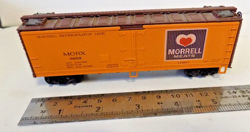 MORRELL MEATS REFIGERATOR LINE ORANGE BOX CAR No.MORX 9089 SPUR HO | Zustand: Used