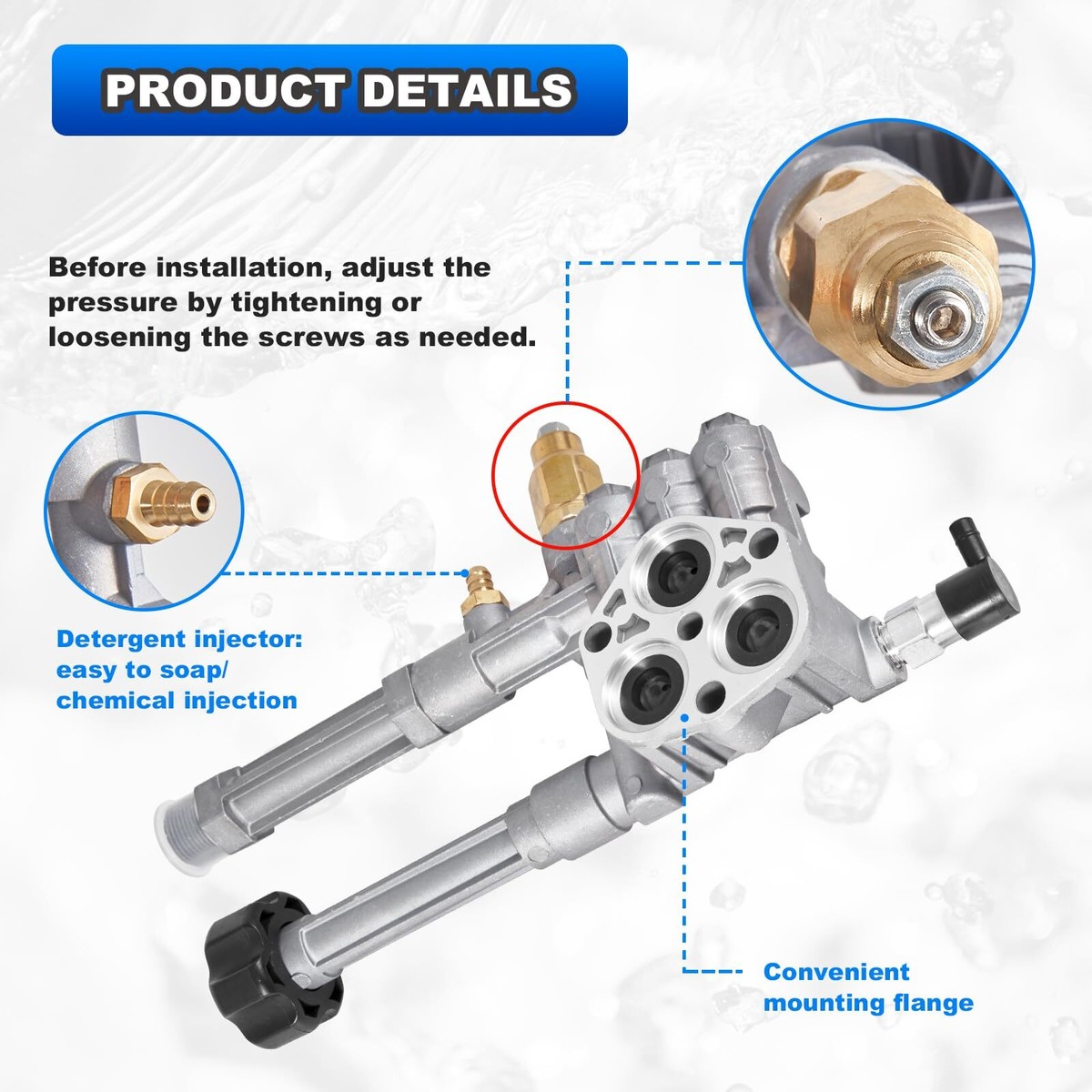 RMW / SRMW Pressure Washer Pump Head Assy For Troy Bilt Complete