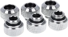 Alphacool Eiszapfen 12mm HardTube Compression Fitting G1/4 - Knurled - Sixpack