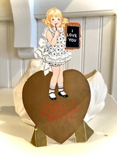 Antique Valentines Day Card Caulk Board Slate VTG 1930s Old-School Express Yours