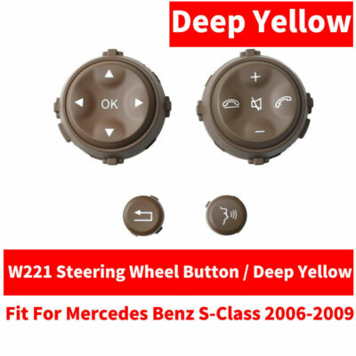 2 Car Multi-function Steering Wheel Button Phone Key For W221 S Class Yelow A