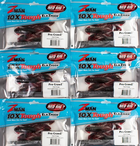 Z-Man Pro CrawZ 3,5” – Esche Soft Per Pesca A Gambero | 3 Pezzi Color Canada Craw | Materiale ElaZtech Galleggiante