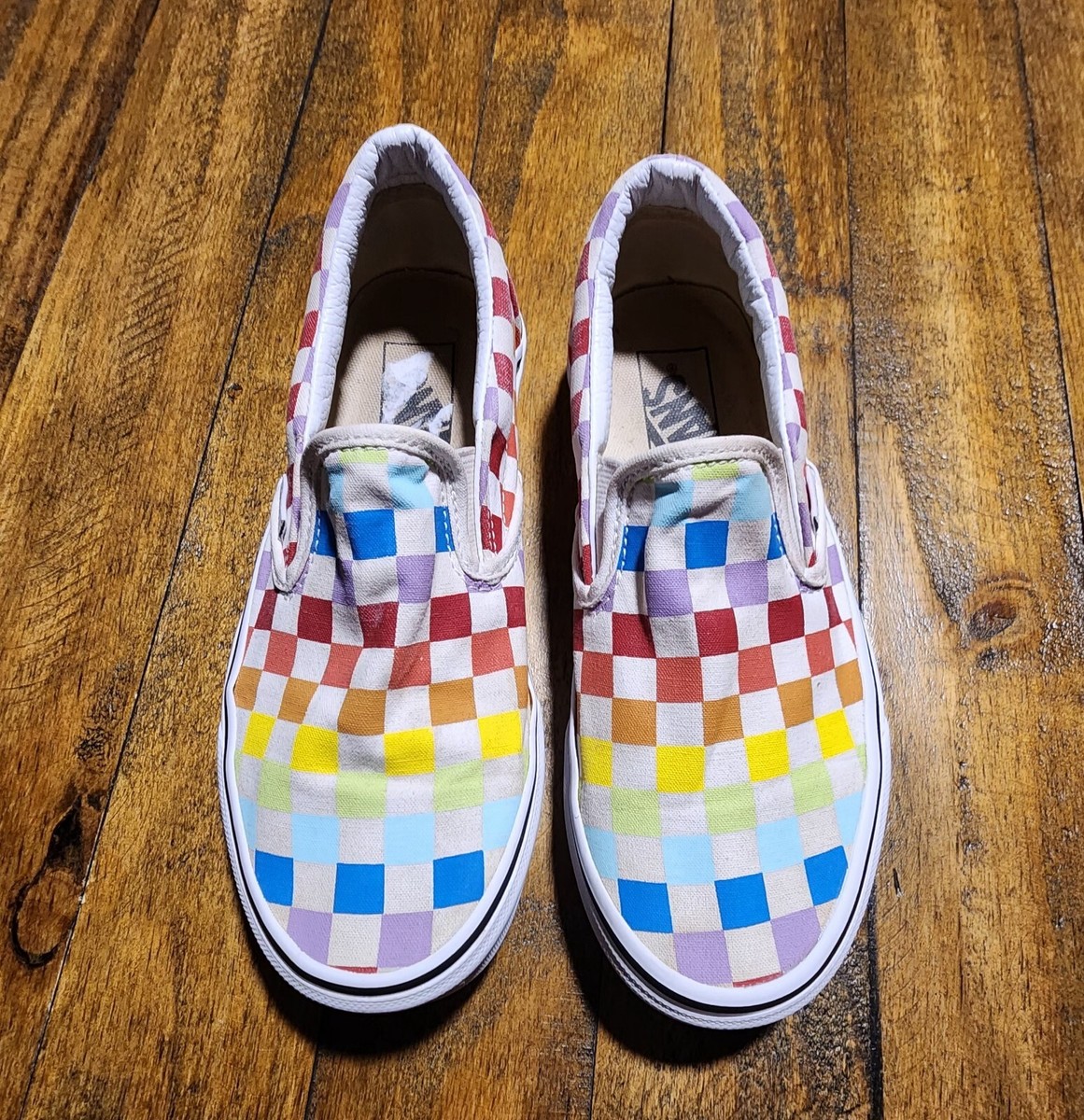Checkered Slide On Rainbow Vans Vans Off The Wall Rainbow - Main Image