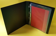 Ringbuch Ordner A4+ ÜBERGRÖßE in BLACK  4-Ringe + 25 Dokumentenhüllen mit Klappe