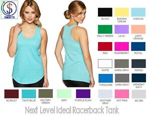 Next Level Ideal Racerback Tank Size Chart