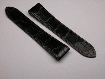 NOS NEU Original Cartier 20x18mm Santos 100 Alligator Lederband schwarz UVP 400