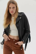 Schott Women's Fringed Motorcycle Jacket 526w Xs